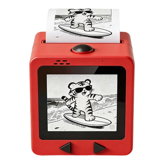 AI Voice Smart Sticker Thermal Label Printer Portable Inkless Sticker Maker for Home and DIY Projects Red