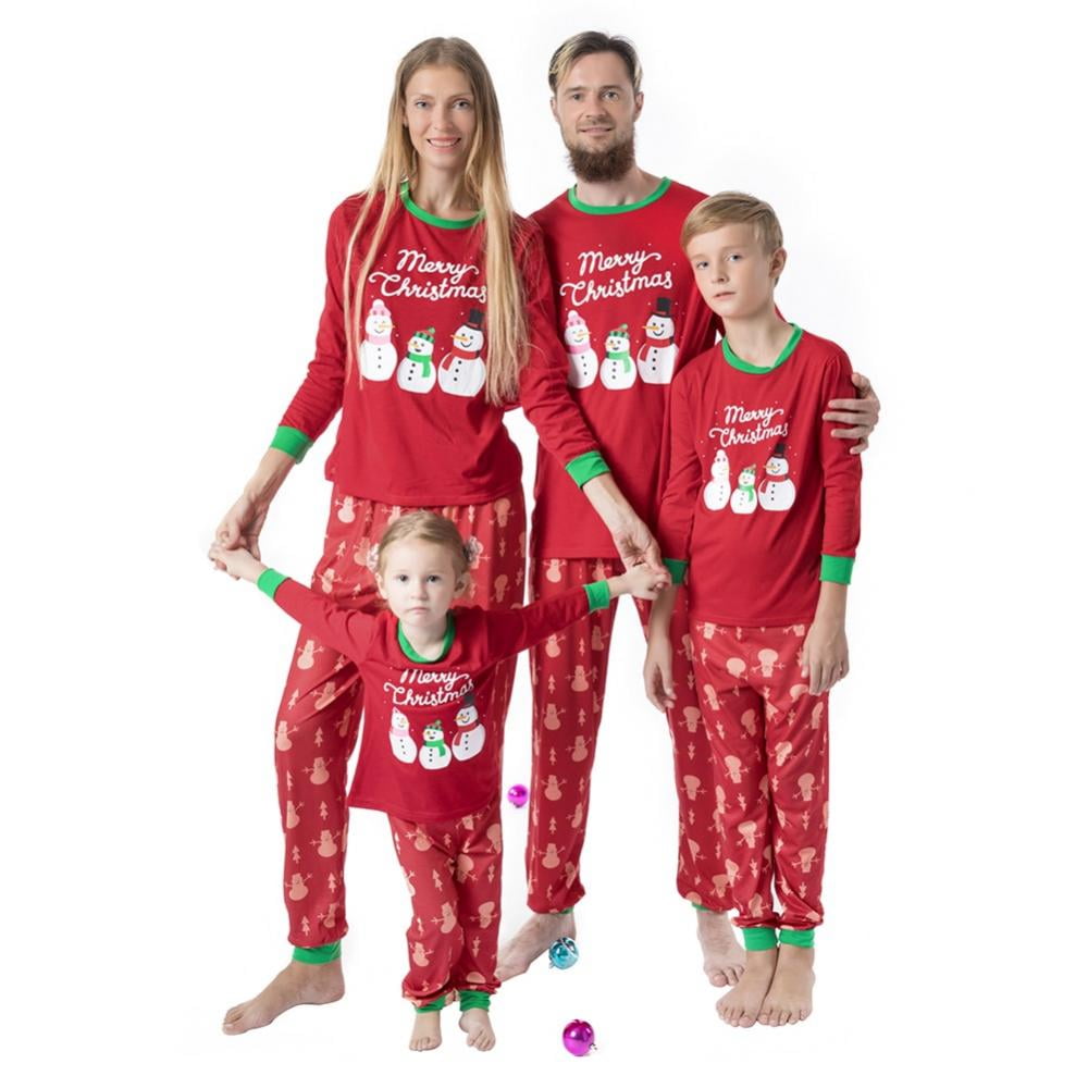 Familia a juego Pijama de Navidad Sets ChristmasTee Top Pants 2pcs Sleepwear 