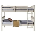 thumbnail image 4 of Home Design Ames Twin Over Twin Solid Wood Bunk Bed Frame, Convertible, Sturdy Guardrails, Antique White, Easy Assembly, 4 of 10