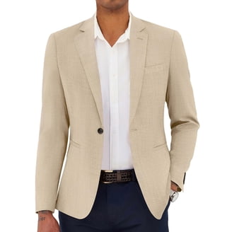 COOFANDY Herencolbert, blazer, vrijzet, licht sportpak, jas met 2 knopen, regular fit, bruiloft, wit, 3XL