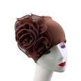 thumbnail image 2 of Chapeau Rétro pour Femmes avec Grandes Fleurs, Turban Jaune, 2 of 2