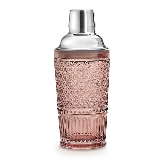 Godinger Cocktail Shaker, Martini Shaker, Glass Cocktail Shaker, Vintage Decor - 17oz, Claro Collection, Rosewood