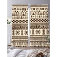 thumbnail image 3 of Boho Sheer Curtains 84 Inch Length 2 Panels Set, Beige Brown Traditional Ethnic Geometric Motifs Voile Window Treatment Rod Pocket Curtains Sheers Drapes for Bedroom/Living Room/Kitchen 52"x84"x2, 3 of 7