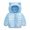 Light Blue, variant on Unisex Toddler Hooded Light Down Jacket, Cute Warm Long Sleeve Outerwear for Spring Baby Boys Girls Fashion Casual Daily Kids Coat With Soft Lining Blue 12-18 Months