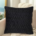 thumbnail image 4 of yulier Solid Color Velvet Pleated Throw Pillow Cover, Square Cushion Cover, Soft Decorative Cushion Case Pillow Case for Sofa Couch Bed Living Room Bedroom Office, 18x18 inch, 4 of 6