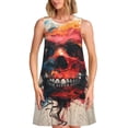 thumbnail image 1 of Disketp Abstract Colorful Skull Art para Vestido sin Mangas para Mujeres, Vestidos de Verano para Mujeres, Casual y Holgado para la Playa, 1 of 7