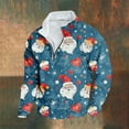 thumbnail image 2 of Hoodless Sweatshirt for Men Casual Fashion Hoodie Christmas Printed Stand Collar Zipper Long Sleeve Loose Pullover Tops, 2 of 3