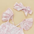 thumbnail image 5 of Okbabeha Baby Girl Easter Day Outfit Newborn Romper Dress Cartoon Rabbit Print Design Sleeveless Ruffle Hem Cute Dress/Jumpsuit Headband 2pcs, 5 of 7