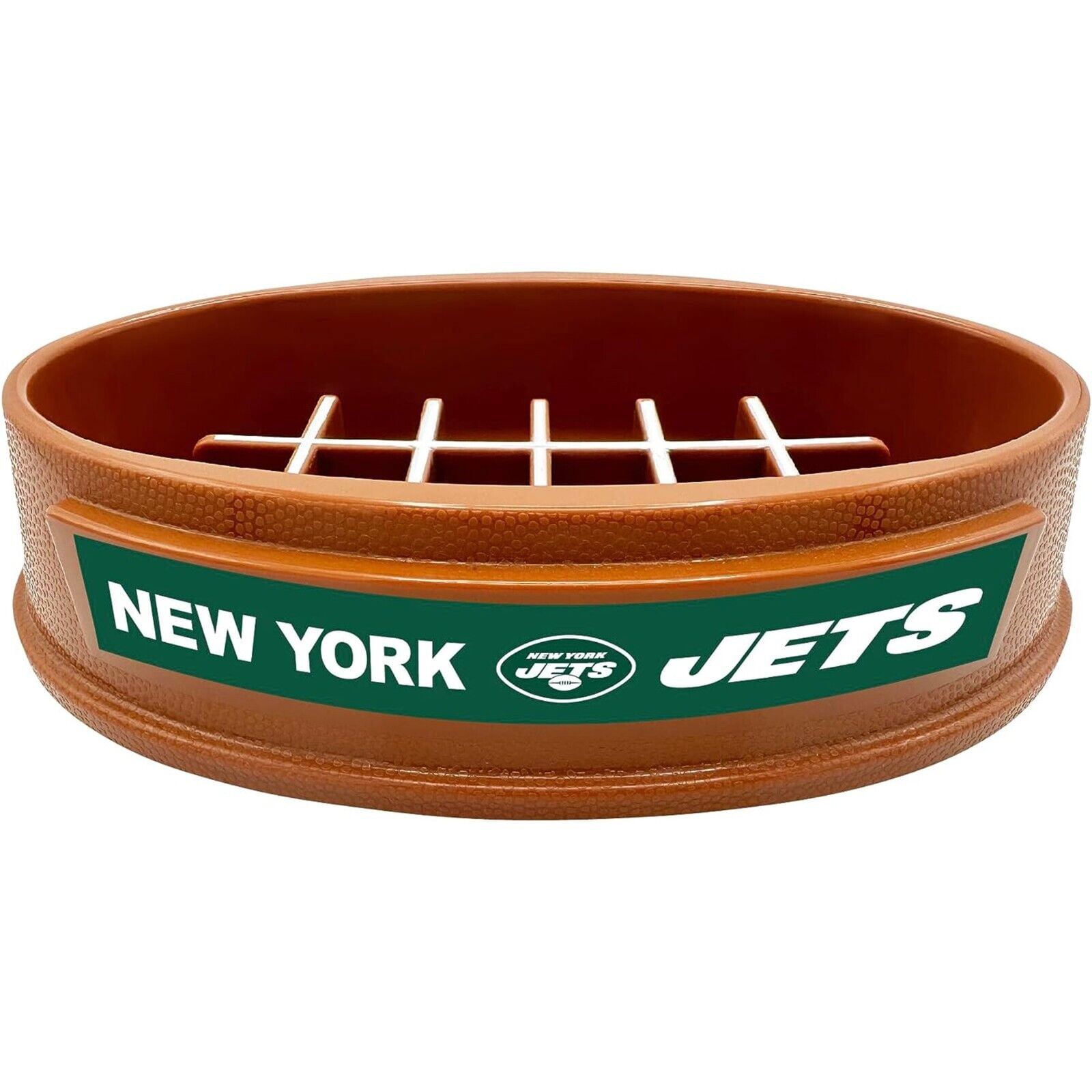 Pets First NFL New York Jets Super-Bowl Slow Feeder Bowl for Dogs and Cats, Football Design for Healthy Digestion, Non-Slip, for Large & Small Pet