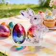 thumbnail image 4 of CuiLiyq 2D Flat Acrylic Easter Bunny Figurine with Colorful Egg Desk Decoration, 3.94 Inch Spring Gift Basket Stuffer Home Office Decor Shelf Mantel Party Decor (G), 4 of 5