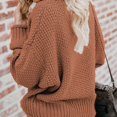 thumbnail image 6 of Lovskoo 2024 Sweaters for Women Trendy Long Sleeve Winter European American Loose Knitted V-Neck Sweater Top Coat Brown, 6 of 7
