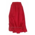 thumbnail image 3 of Beautybatik Red Women Plus Size Cotton Ruched Front Victorian Renaissance Medieval Maxi Ruffled Skirt With Pockets 2x, 3 of 5