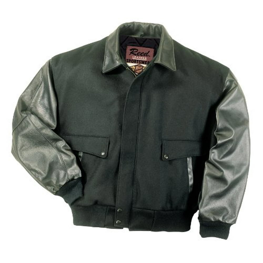 Reed - Reed Men's Leather Top-Gun Varsity Jacket 4XL Black - Walmart ...