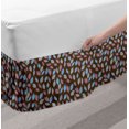thumbnail image 2 of Leaves Bed Skirt, Foliage Pattern with Dark Toned Backdrop Doodle Style Composition of Nature Image, Elastic Bedskirt Dust Ruffle Wrap Around for Bedding Decor, 4 Sizes, Multicolor, by Ambesonne, 2 of 2