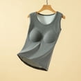 thumbnail image 1 of Ropa interior térmica para mujer, otoño e invierno, camiseta térmica de tirantes con cuello redondo y forro polar suave, sin mangas, de poliéster., 1 of 3