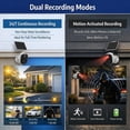 thumbnail image 5 of 4pcs Solar Security Camera Wireless Outdoor, 2K WiFi Outdoor Camera for Home Security with Solar Panel, 24/7 Recording,AI Motion Detection,Color Night Vision, IP65 Waterproof, 2 Way Audio,SD/Cloud, 5 of 9