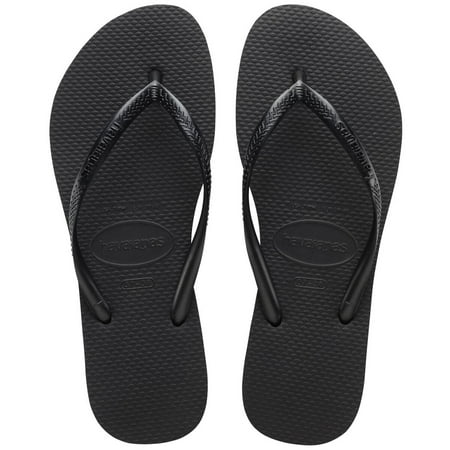 Havaianas Women's Slim Flip Flops - Spring and Summer Pool Sandals for Women - Black, 11/12