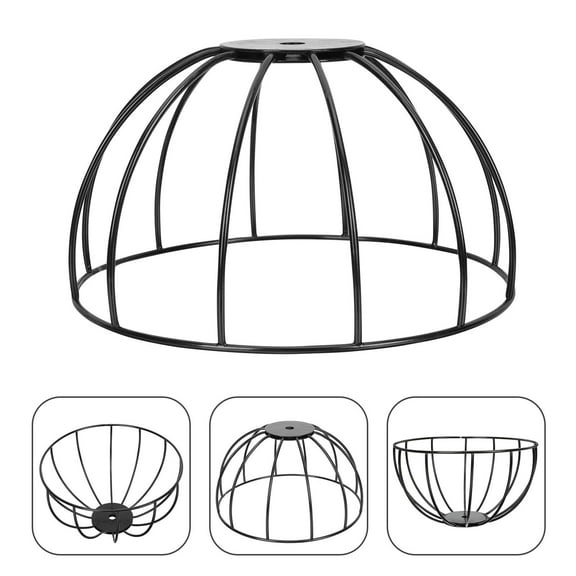 Raindrops  Hollow Ironwork Lampshade DIY Round Rack Table Shades for Black