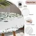 thumbnail image 3 of Sage Green Coastal Round Tablecloth for 36-44 Inch Tables, Fitted Table Cover with Elastic Edge, Spring Eucalyptus Leaves Waterproof Outdoor Table Cloth Protector for Patio Garden Dinner Picnic, 3 of 9