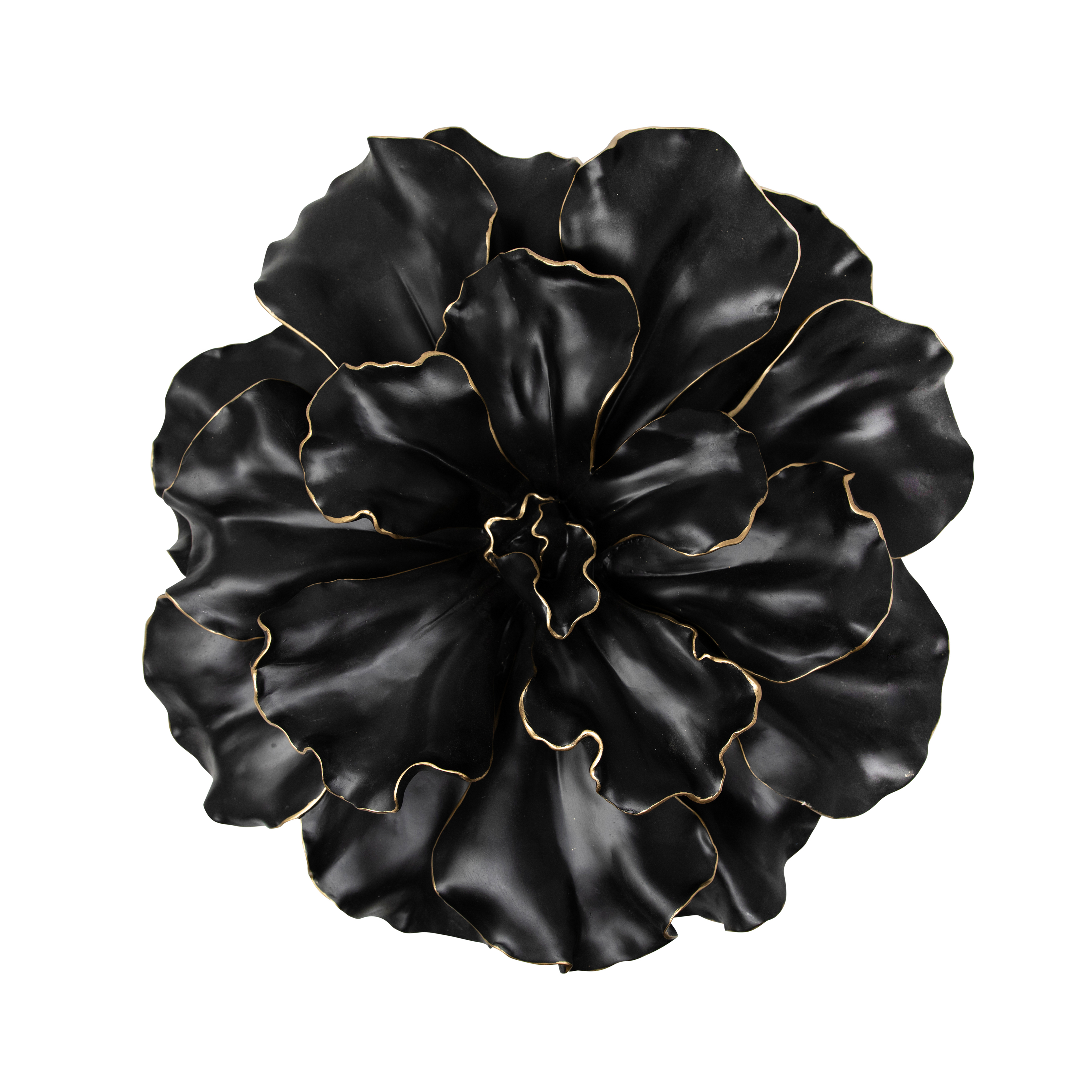 Sagebrook Home Black/gold Wall Flower, 15.5"
