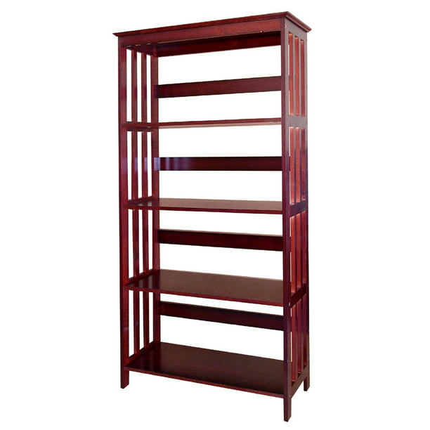Ore International 60 4 Tier Bookcase, 4 Shelf Cherry Wood Bookcase