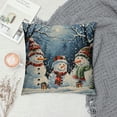 thumbnail image 2 of Chilfamy   Christmas Snowman Throw Pillow Covers Decorative Cushion Covers Xmas Winter Holiday Decor Pillowcase White, 2 of 5