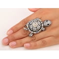 thumbnail image 2 of Wiggly Turtle Stretch Rings for Women Fit Finger Size 6.5 to 9 Rhinestone Silk Scarf Holders, 2 of 5