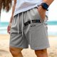 thumbnail image 1 of WILLBEST Traje Corto para Hombre con Estampado de Rayas de Verano, Camiseta Informal de Manga Corta y Pantalones Cortos, 1 of 5