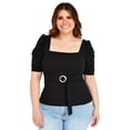 thumbnail image 1 of Blusa Roman Fashion Escote Cuadrado Tallas Extras 1823 Negro Talla 38, 1 of 6