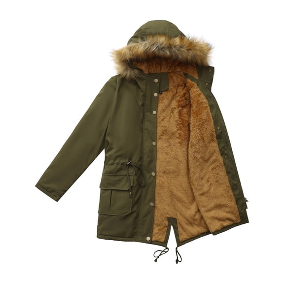 Kukoosong Women's Puffer Coats, Fall Winter Solid Color Double Pocket Casual Jackets, Button Down Parkas Down Jackets with Pockets