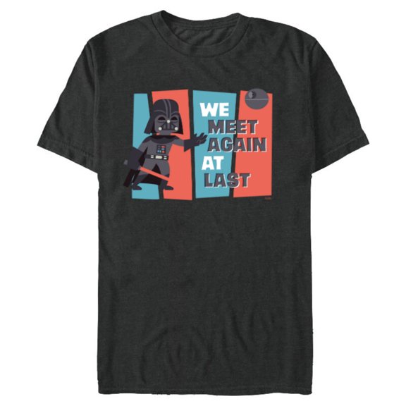 Star Wars Darth Vader We Meet Again at Last Toon Style - Short Sleeve Blended T-Shirt for Adults - Customized-Dark Heather