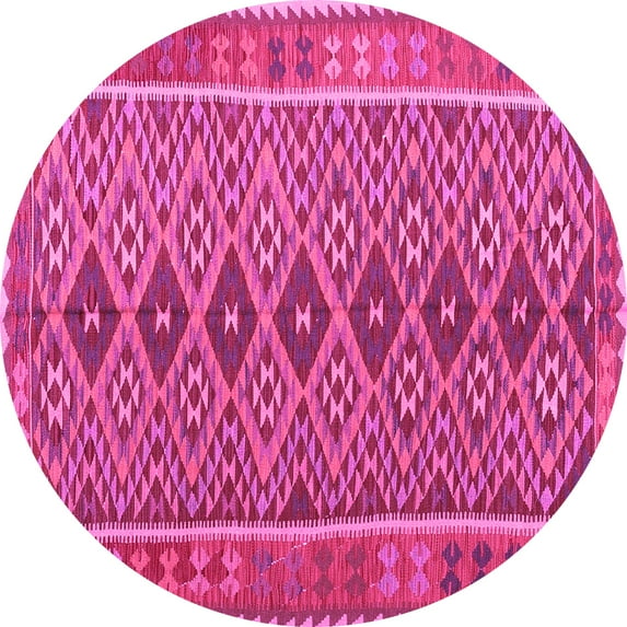 Ahgly Company Indoor Round Oriental Pink Traditional Area Rugs, 8' Round
