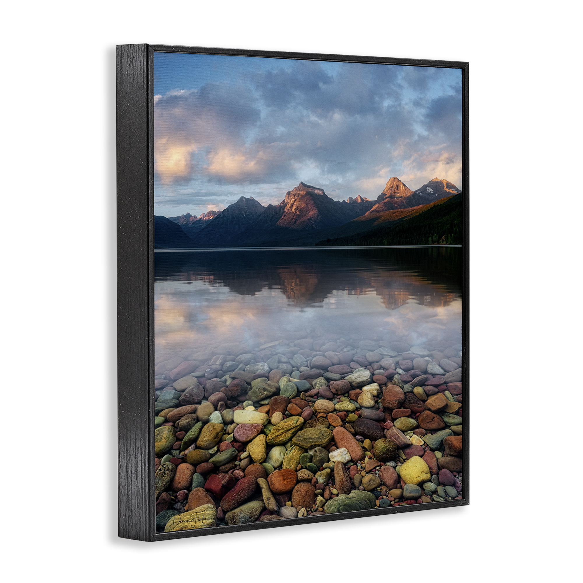 Stupell Industries Clear Water Pebbles Landscape Photography Black Framed Art Print Wall Art, 11 x 14