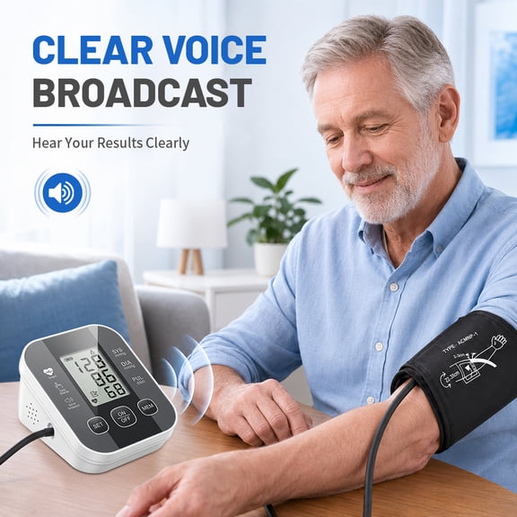 VROVIRE Upper Arm Blood Pressure Monitor for Home Use, Automatic BP Machine with Voice Broadcast, Large LCD, 2 Users, 100 Memory, 22-32cm Cuff