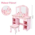 thumbnail image 6 of Shininglove Kids Princess Vanity Table and Chair Set, 4-9 Yrs Girls Makeup Table with Mirror, Pink, 6 of 6