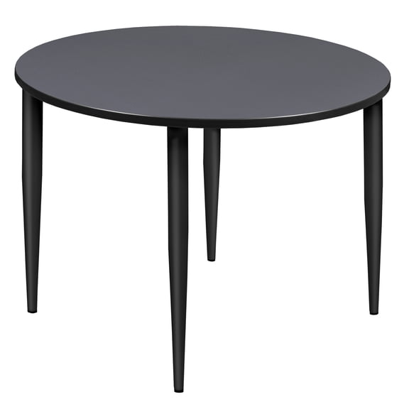 Kahlo 48" Round Tapered Leg Table- Grey/ Black