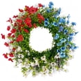 thumbnail image 3 of Virelaxpo Independence Day Morning Glory Wreath Artificial Flowers Home Decor Front Door Fence Windowsill Courtyard 4th of July, 3 of 7