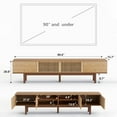thumbnail image 2 of gaoyangjiaju Mid Century Modern 86.6" Solid Wood TV Stand, Ready-to-Use Entertainment Center with Storage, TV Console for Living Room & Bedroom, Walnut, 2 of 7