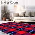 thumbnail image 2 of ODIKA 4'x6' Machine Washable Non-Slip Area Rug, Festive Tartan Plaid with Bold Stripes and Classic Checks High Traffic Rug with Pad, Red, 615947, 2 of 8