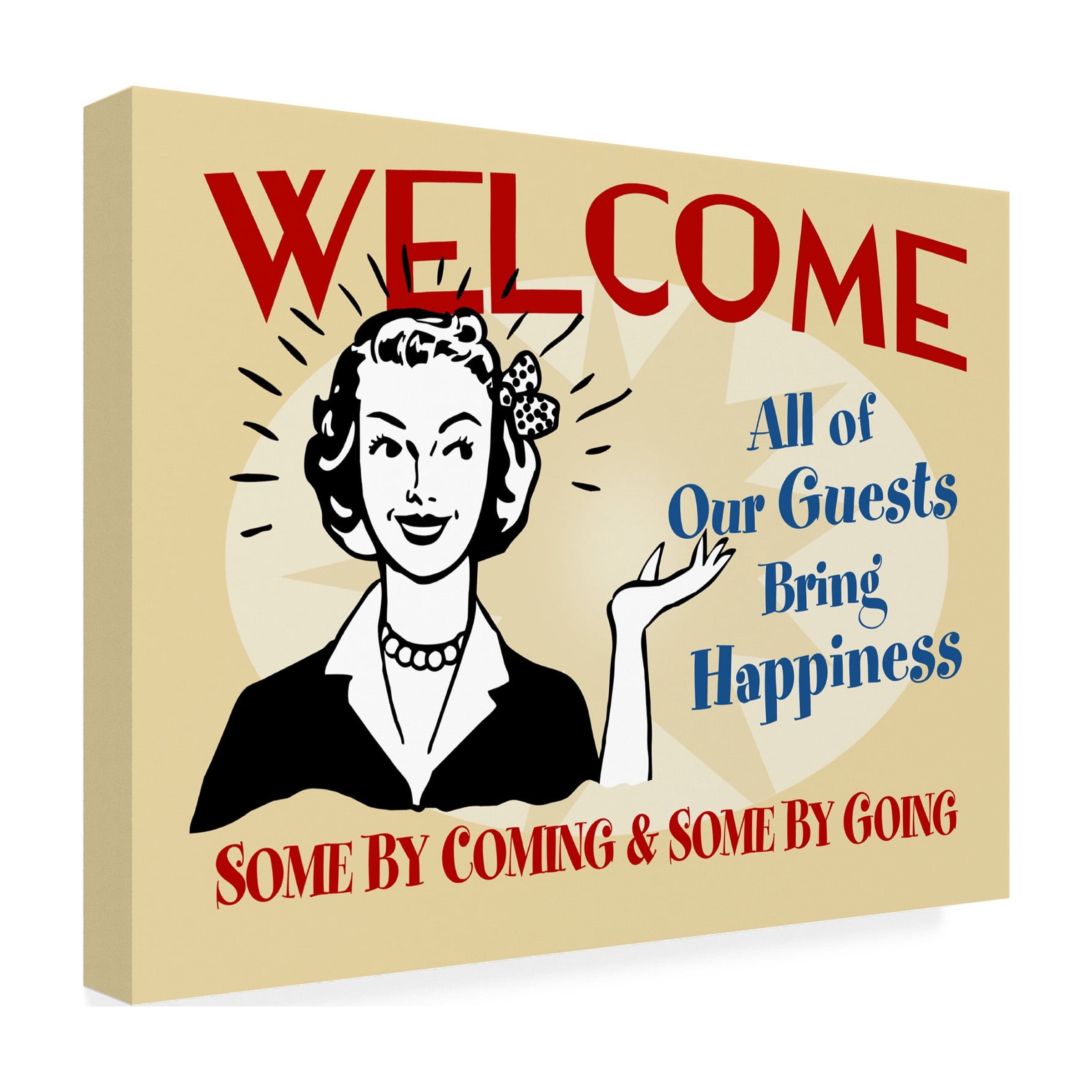 RetroPlanet 'Welcome Guests Bring Happiness' Canvas Art