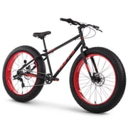 Huffy 26 Maunga Fat Tire Mountain Bike, Fits Riders 60+, Black/Red, Adult, Unisex