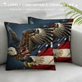 thumbnail image 3 of Orinice Eagle Flag Stars Graphic Decorative Cushion Throw Pillow Cover for Home Couch Living Room Bed Sofa Square High-Quality 1PC 12x12in, 3 of 5