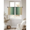 thumbnail image 3 of Deep Green Khaki Ombre Semi Sheer Window Curtains 54 Inches Long, Modern Abstract Art Gradient Rod Pocket Voile Silky Chiffon Curtain Treatment Drapes for Kitchen, Living Room, 52"x54", 2 Panels, 3 of 9