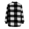 thumbnail image 5 of Hjlmsx Womens Plaid Bomber Jacket Fuzzy Fleece Sherpa Long Sleeve Shacket Jackets Casual Zip Up Winter Coat with Pockets White 3XL, 5 of 6