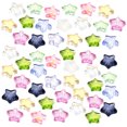 thumbnail image 1 of 100pcs Star Crystal Glass Spacer Beads Jewelry Bracelet Necklace Making Connector Charms, 1 of 5