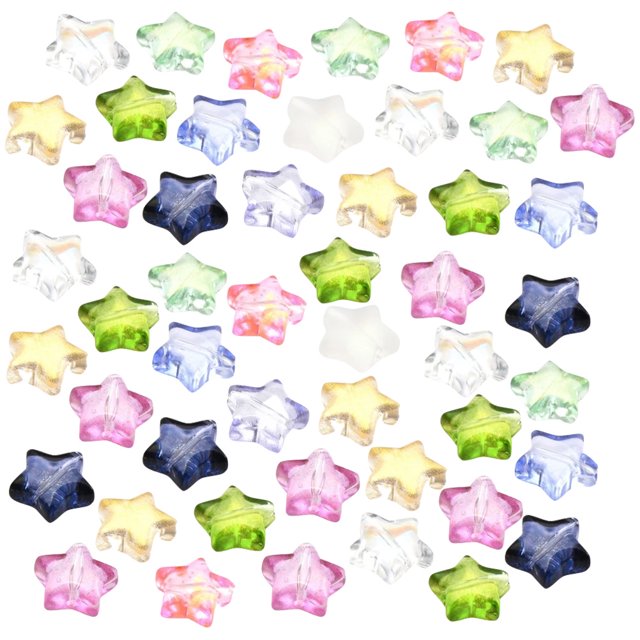 100pcs Star Crystal Glass Spacer Beads Jewelry Bracelet Necklace Making Connector Charms