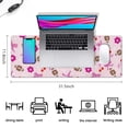 thumbnail image 5 of Long Mouse Pads for Desk,Pink Football and Flowers Pattern Desk Mats on Top Of Desks, Desk Mouse Pad Extra Large with 3mm Non-Slip Base and Stitched Edge for Gaming,Office,Work,Home 31.5"x11.8", 5 of 6
