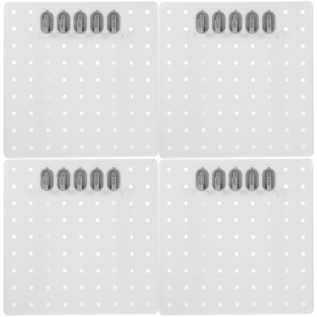 

ifundom 4 Sets of Adhesive Wall Pegboard Heavy Duty Hook Peg Board Punch-free Wall Organizer Pegboard With Hook