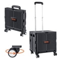 thumbnail image 2 of Foldable Utility Cart with Wheels, 110LBS Capacity, Portable Hand Truck for Shopping, Travel & Office, Black, 2 of 10