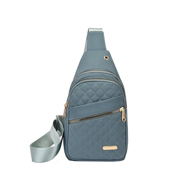 Bolso bandolera Lksixu para mujer y hombre, informal, de color liso, con puerto para auriculares, ligero, para el hombro y el pecho, con múltiples bolsillos, mochila bandolera antirrobo para